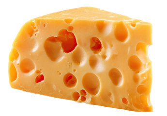 A wedge of cheese, rich golden hue