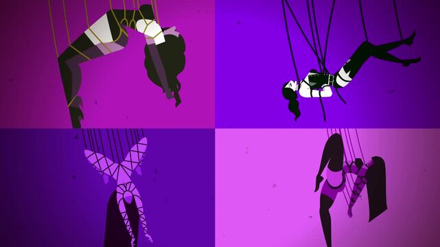 tied up hanging beautiful shibari women models