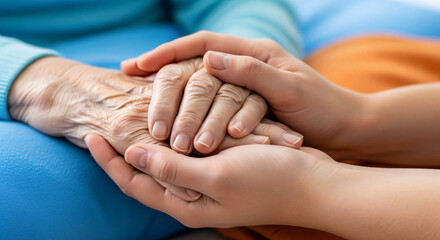 Fototapeta premium Gentle Hands: Caring for the Elderly