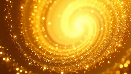Abstract Golden Swirl Background - Shimmering Light and Glitter Effect