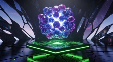 Futuristic technology meets cosmic wonder a digital realm where science converges with the stars