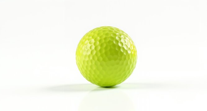 Bright Green Golf Ball Studio Shot with Soft Reflections