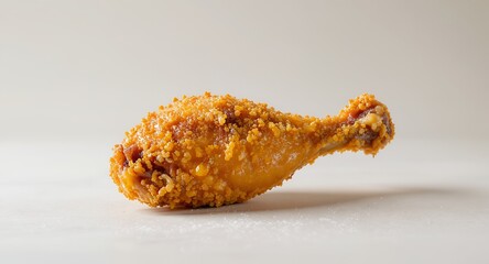 Crispy Fried Chicken Drumstick on a Light Surface