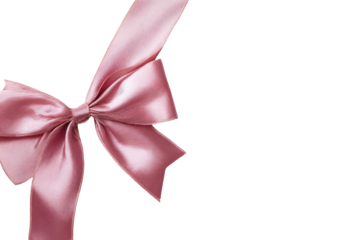 Elegant pink satin ribbon bow