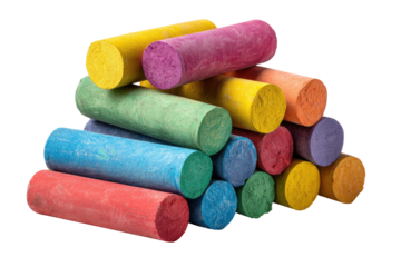 Colorful chalk sticks in a stack