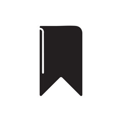 Black Bookmark Icon with Rounded Top and V-Shaped Bottom