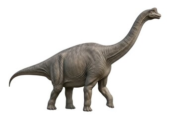 Obraz premium A realistic brachiosaurus dinosaur isolated on white background