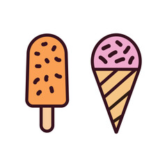 Two delicious ice cream treats appear together on a clean white background