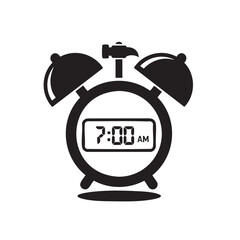 Classic Twin Bell Alarm Clock with Hammer and 7:00 AM Display