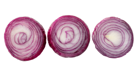 Close-up of three sliced red onions (1)