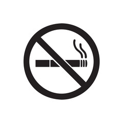 No Smoking Symbol with Cigarette and Smoke Icon