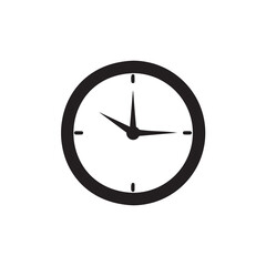 Simple Black and White Analog Clock Face Icon