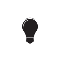 Simple Black Silhouette of a Classic Incandescent Light Bulb