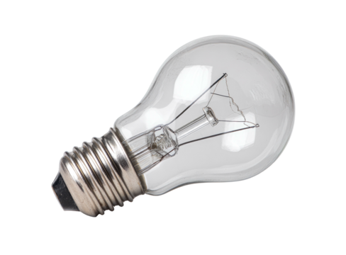 Close-up of a standard incandescent lightbulb