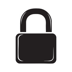 Simple Black Silhouette of a Padlock Icon