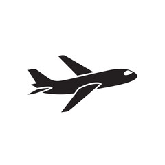 Sleek Black Silhouette of a Modern Jet Airplane in Flight