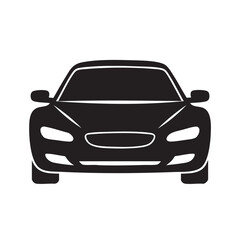 Sleek Black Silhouette of a Modern Sedan Car