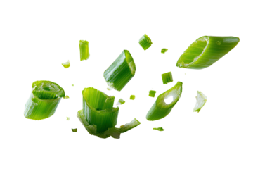 Chopped green vegetable fragments