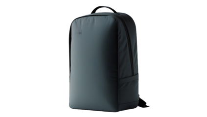 Minimalist gray backpack isolated on white background perfect for travel and everyday carry