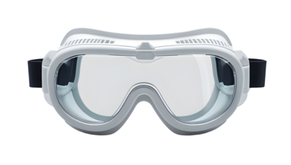 Safety goggles with clear lenses protective eyewear for industrial work isolated on white background