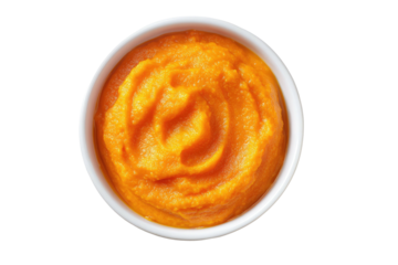 Orange puree in a white bowl (1)