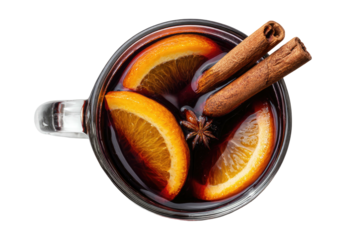 Overhead view of mulled wine