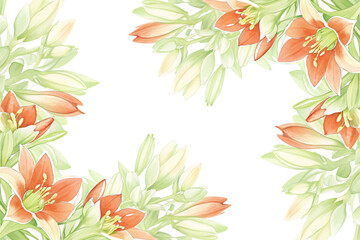 Watercolor flowers background vector for design.
