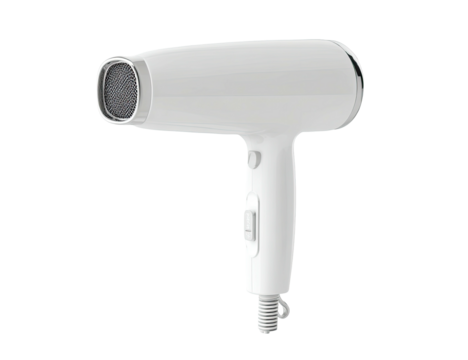 White hair dryer, side view