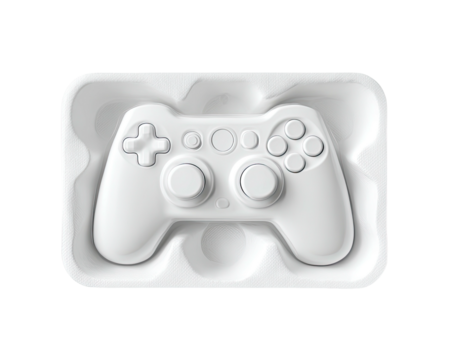 White game controller in a white packaging