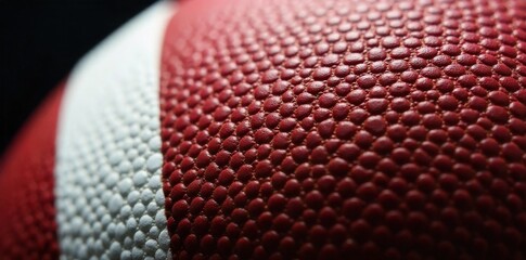 Close up Texture of a Weathered American Football, Evoking Grit and Durability An extreme close up, highly detailed macro illustration of the surface of an american football. Show the texture of the