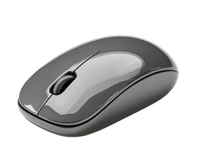 Gray computer mouse. A glossy, three-dimensional rendering
