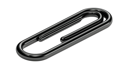 Black paperclip, 3D render (1)