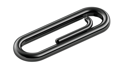 3D render of a black paperclip
