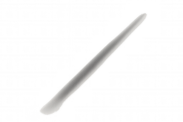 X-ray view of a pointed metallic medical pin, highlighting its form and transparency on a clear background