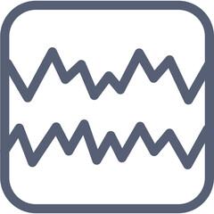 Abstract jagged line graph icon with thick gray border on white background