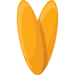 Abstract Orange Heart Shape With Smooth Curves And A Clean Transparent Background