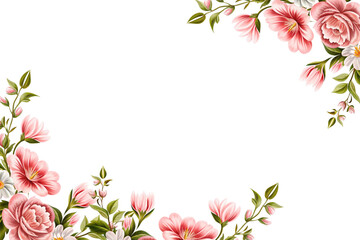 Watercolor flowers background vector for design.