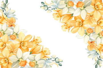 Watercolor flowers background vector for design.