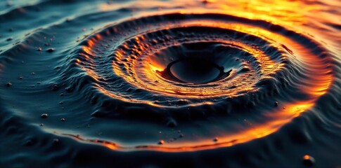 A swirling vortex of shimmering, iridescent oil slick on dark water, symbolizing deceptive allure and hidden desires. A high angle, abstract macro photograph of a swirling vortex of shimmering,