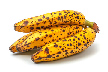 Ripe bananas with brown spots ready to be used in a healthy snack or dessert, delicious tropical fruit source of potassium and energy boost