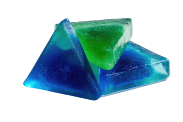 Stacked triangular colorful candies