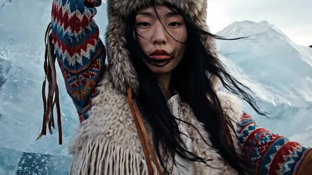 The Ice Maiden of Iceland An Ethereal Fashion Portrait on a Glacial Beach
