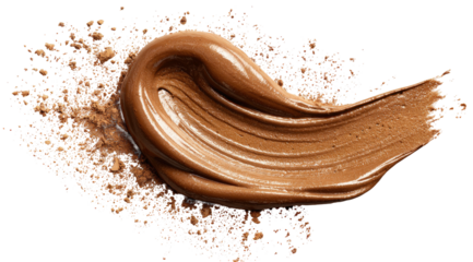 Swirl of brown cosmetic product on a dark background
