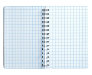Open spiral-bound notebook with grid paper (3)
