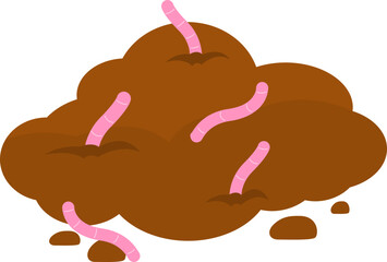 Compost Soil with Worms Crawling