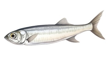 Fototapeta premium Tinned sardine fish seafood animal white background.