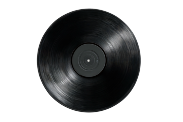 Close-up black vinyl record