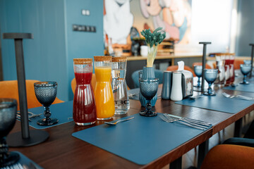 Serving juices for the company