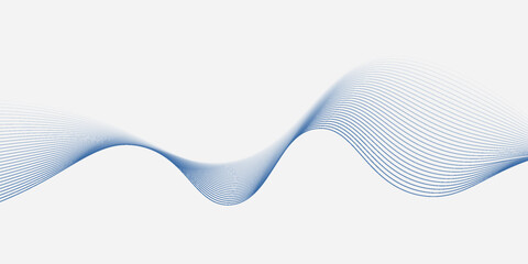 Modern vector illustration design, abstract grey background with wavy blue lines.