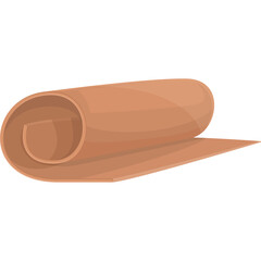 Brown Paper Roll With Transparent Background Flat Design Style